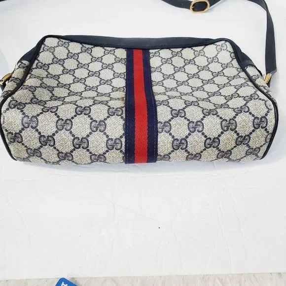 GUCCI Authentic Vintage Ophidia blue web  GG pvc leather web  bag - Picture 6 of 16